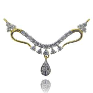 Beautifully Crafted Diamond Necklace & Matching Earrings in 18K Yellow Gold with Certified Diamonds - TM0225P